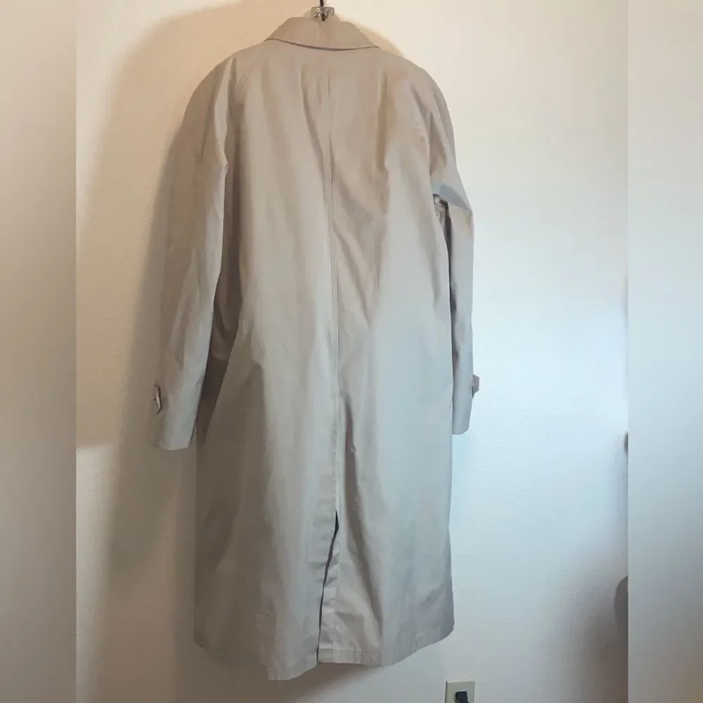 VTG,London Fog Men's Beige Trench Coat Lined Double-Breasted Zip Out Sz, 42 Long